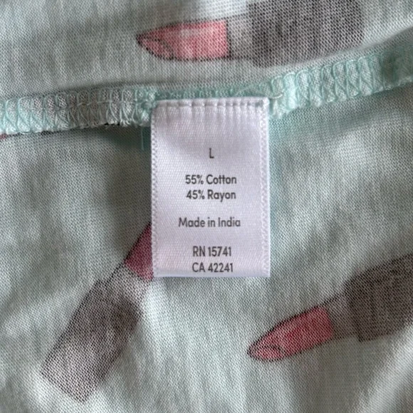PJ Salvage Lipstick Long Sleeve Pajama Set in Mint NWT Size Large - Picture 6 of 6